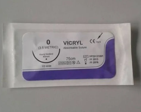 میڈیکل سرجیکل سیون مع سوئی جاذب قابل Vicryl Polyglactin سیون PGA